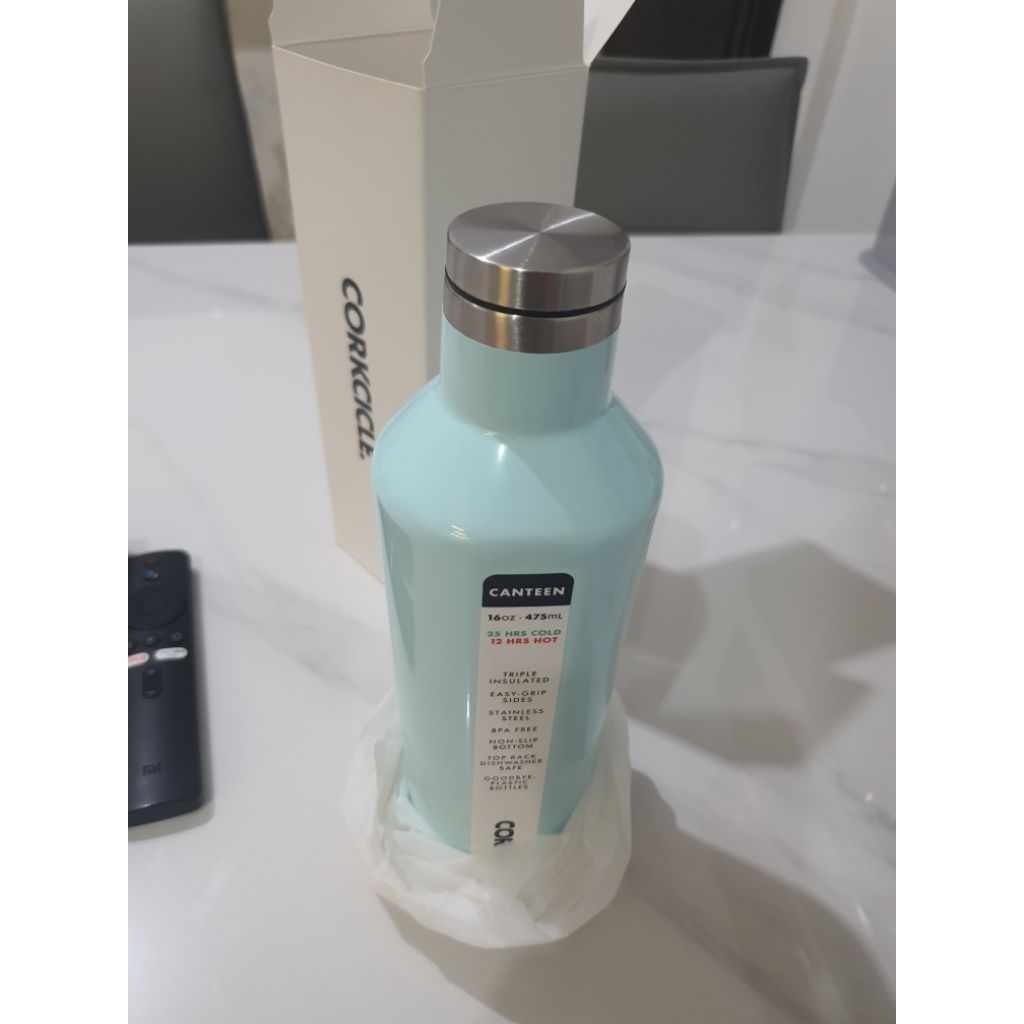 Corkcicle Canteen 16oz 475ml Classic Powder Blue Original Stainless Bottle