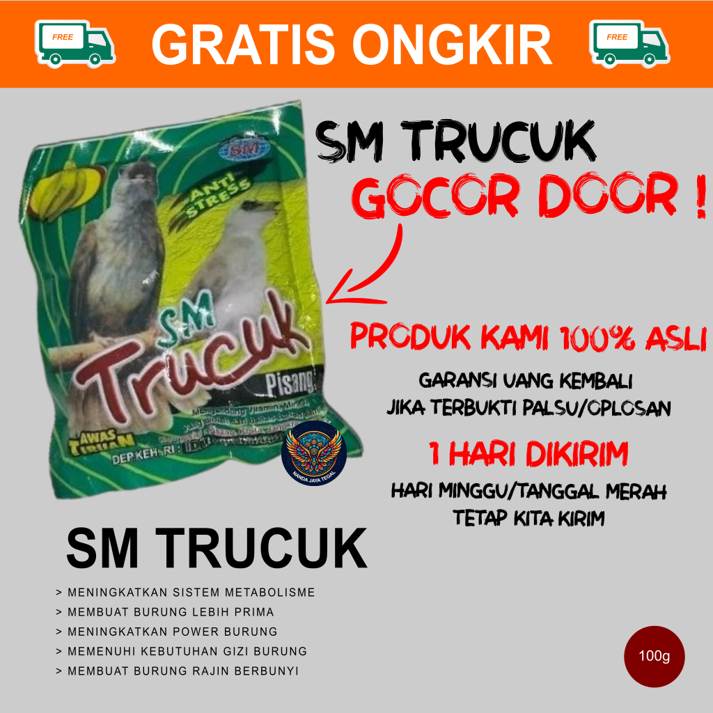 sm trucukan gacor pur pakan burung rasa pisang gacor isi 100g