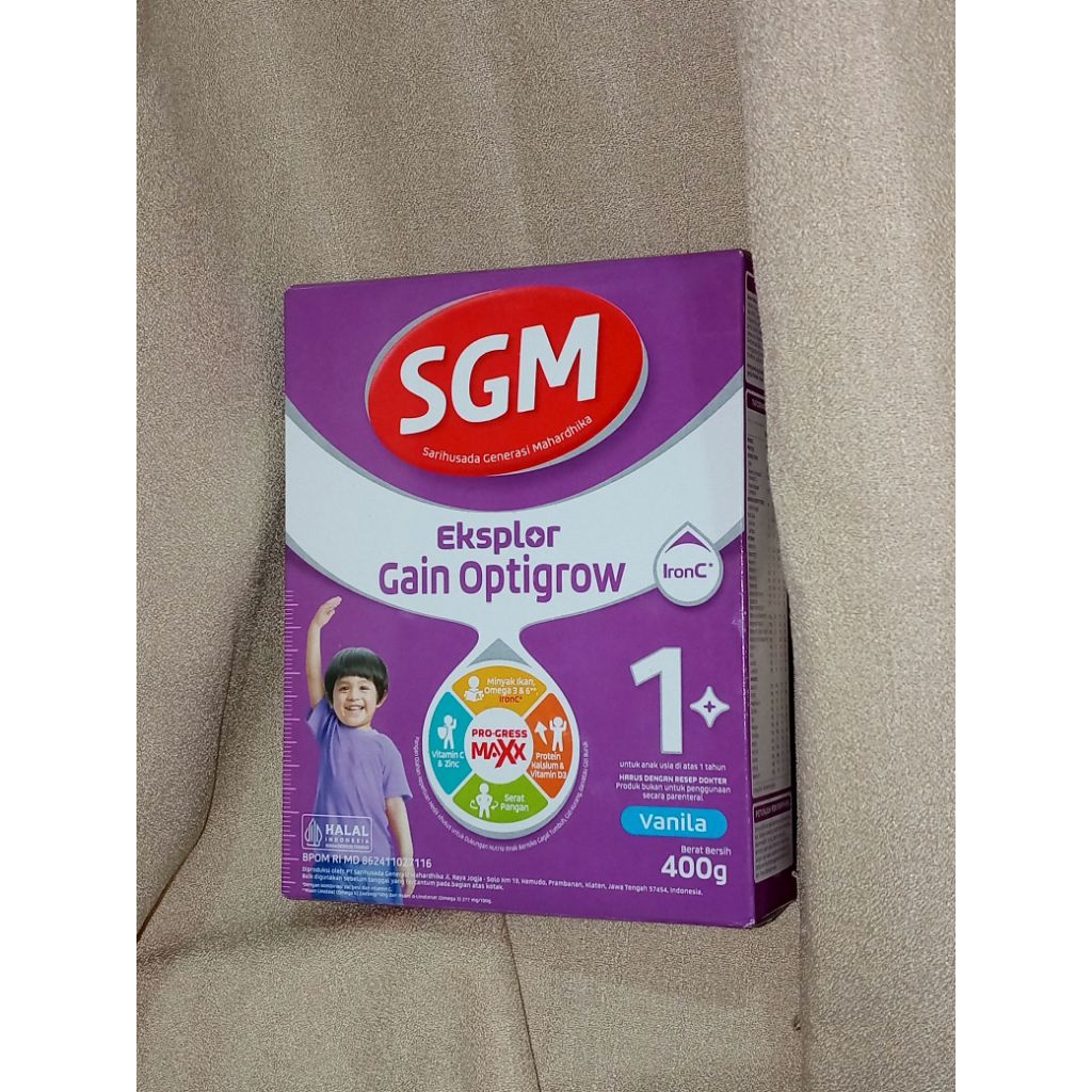 SGM Eksplor Gain Optigrow 1+ 400gr Susu Tinggi Kalori untuk Anak Usia 1-5 Tahun