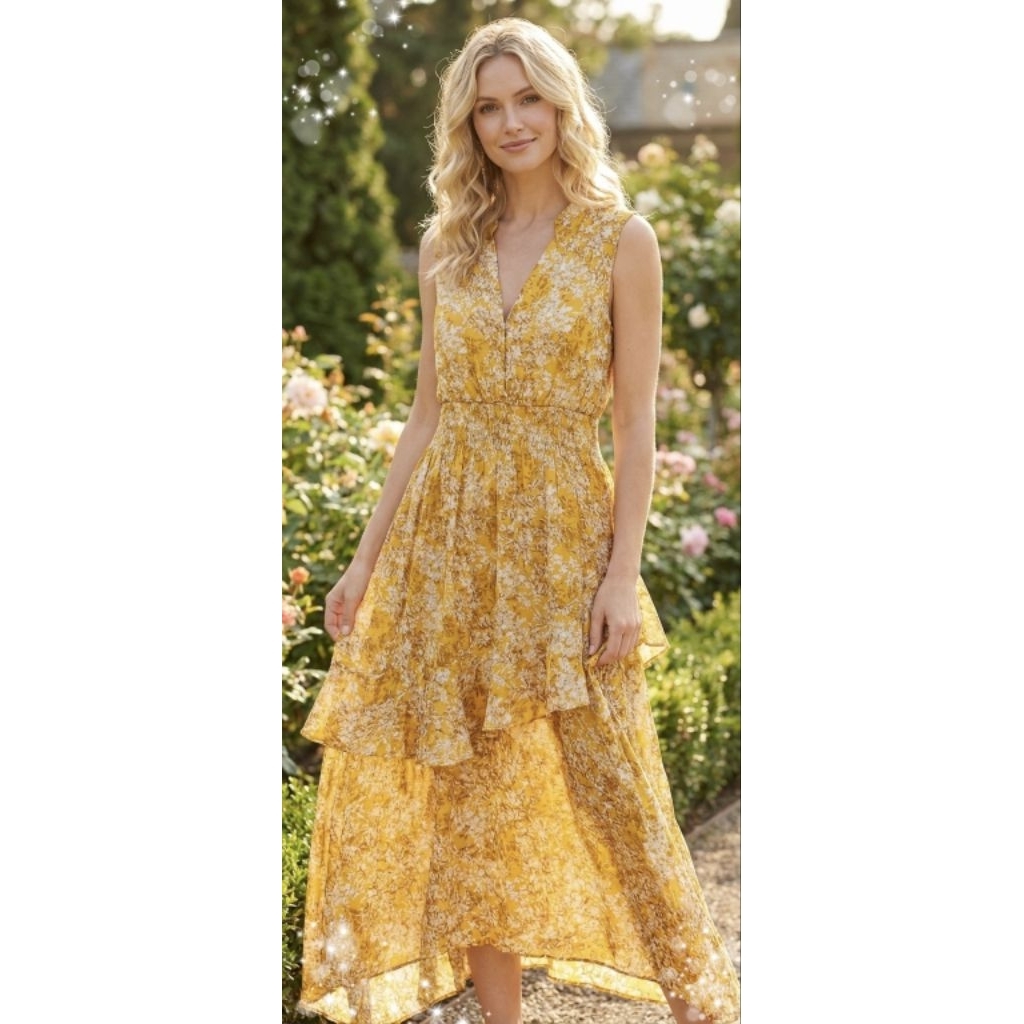 VINJUST 13.4 TAYLOR SATIN SILK PRINT BRANDED DRESS #BRANDED DRESS#MAXI DRESS