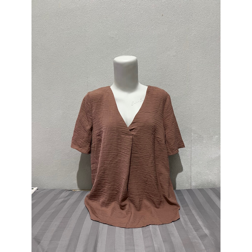babe - PRELOVED BLOUSE - anko Pinkish Brown Crinkle - 0014