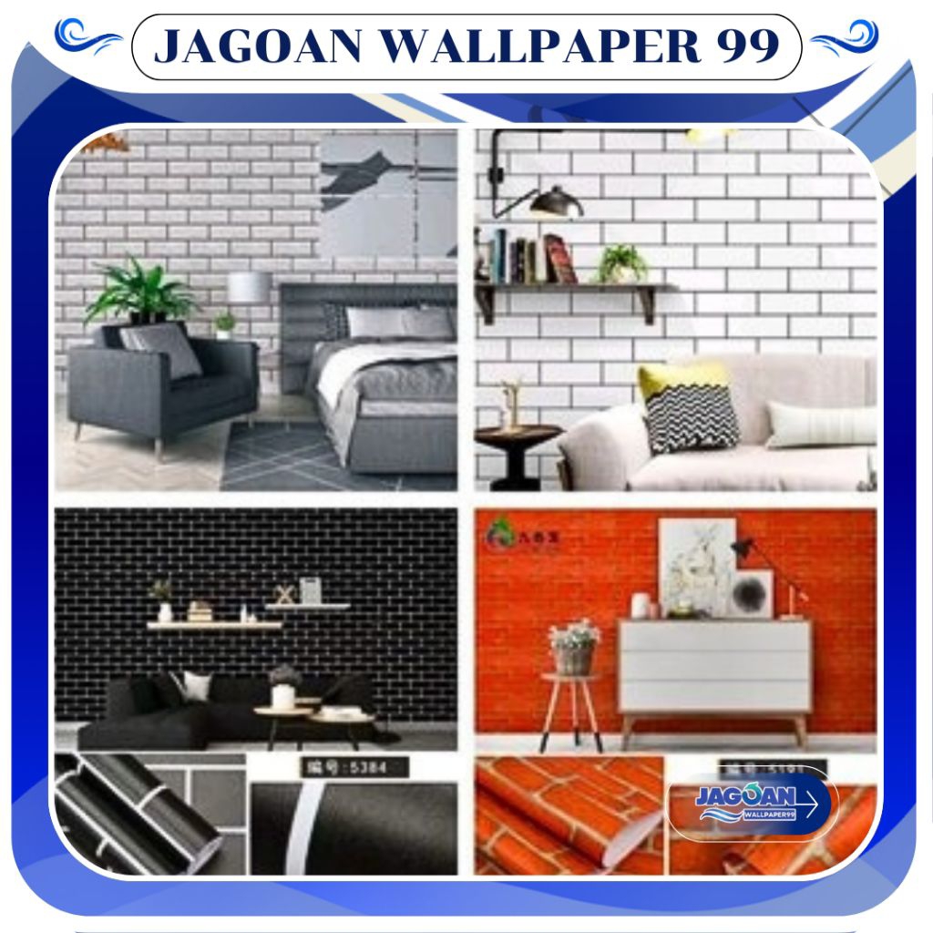 Wallpaper Dinding Ruang Tamu Motif Batu Bata Abu Polos 3D Wallpaper Dinding Motif Batu Bata Hitam