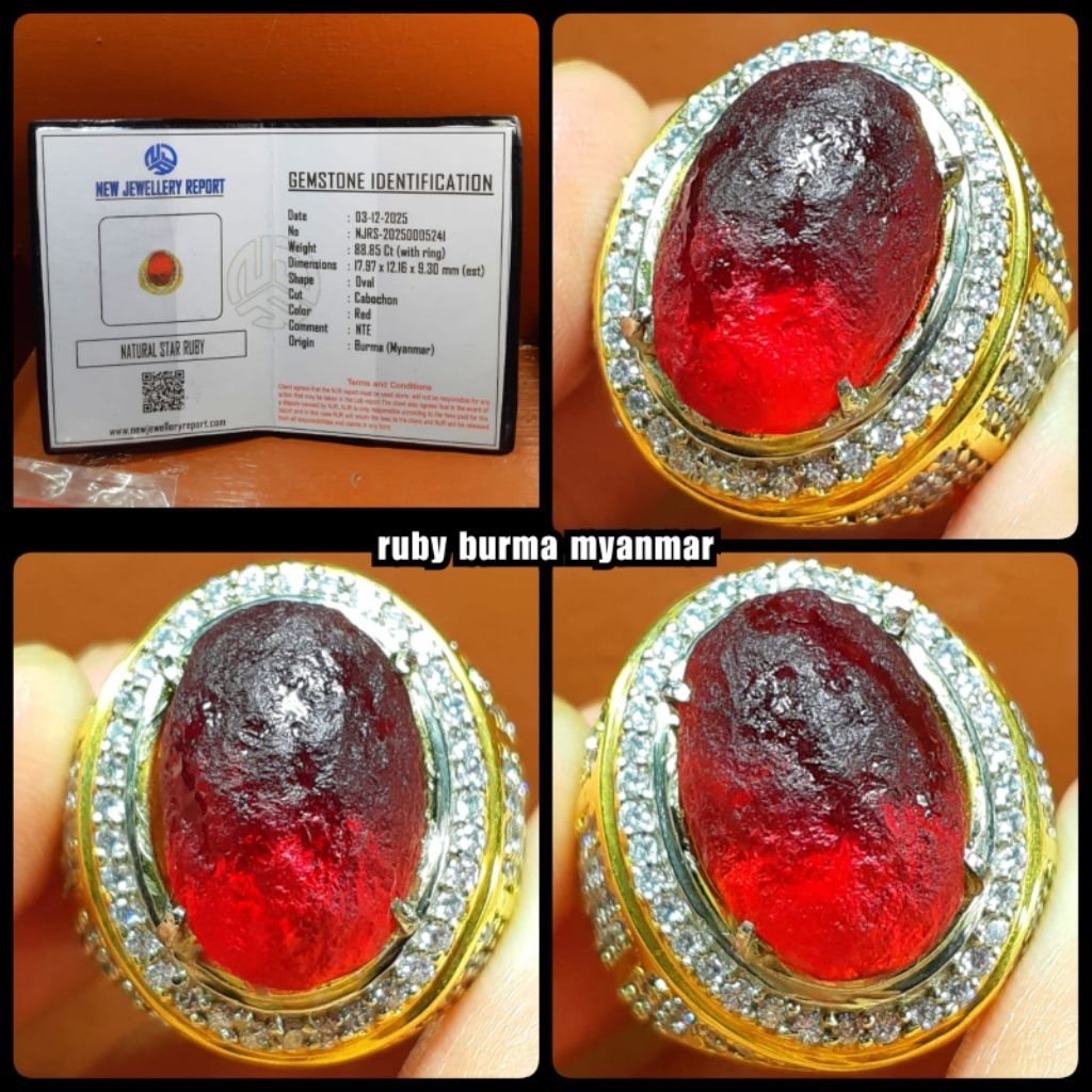 Natural batu Ruby Burma jumbo asli delima pigeon jumbo
