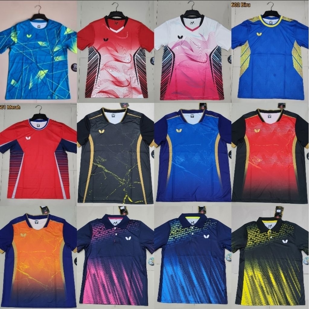 B2273 HIJAU KAOS TENIS MEJA BUTTERFLY BAJU PINGPONG
