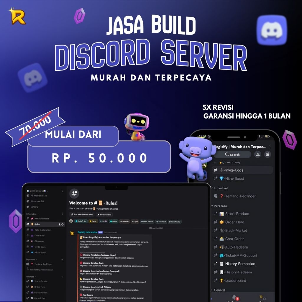 BUILD DISCORD SERVER | JASA CREATE BOT DISCORD | FULL SETUP SERVER DISCORD