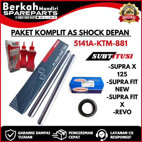 As Shock Depan Silver Chrome ORIGINAL INDOPARTS Motor SUPRA FIT/ SUPRA X 125/REVO
