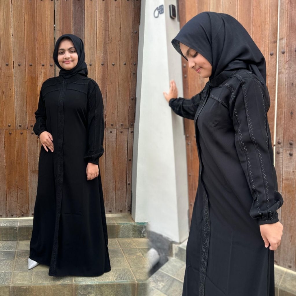 VEVE - GAMIS HITAM JETBLACK SAUDI PREMIUM TURKI REMAJA BUSUI GAUN DRESS MAXI LONG LEBARAN