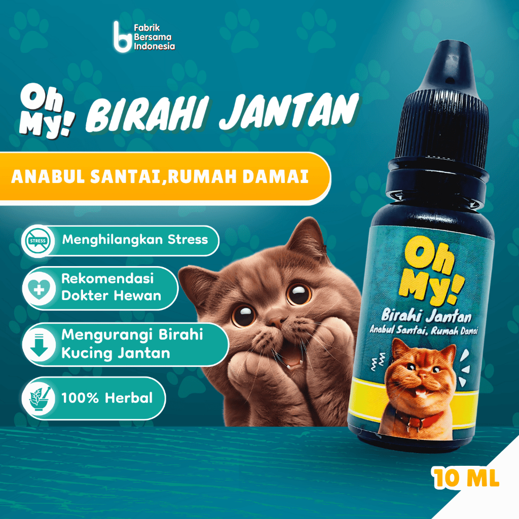Oh My Penurun Birahi Kucing Jantan Mengurangi Stress Kucing Jantan Herbal 100%