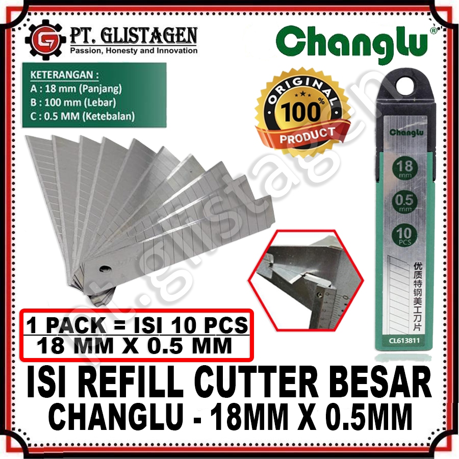 Isi Cutter Besar L150 10pcs Refill Isi Cutter Besar  Jumbo 10 pcs Spare Blade Kater L-50 Refill Mata