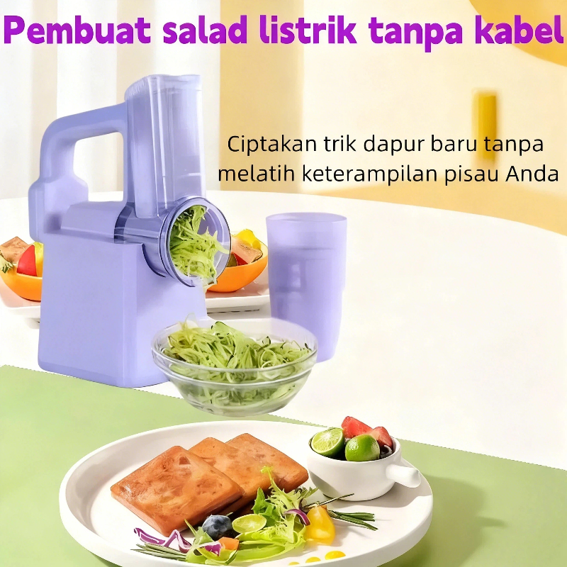 Pemotong sayur elektrik terlaris, pemotong sayur multifungsi, parutan otomatis elektrik, penolong ya