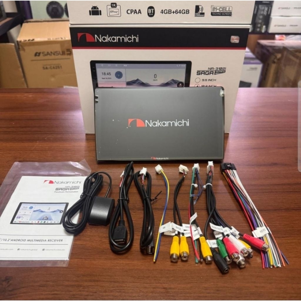 Headunit Android  Nakamichi NA-3102i SAGA Series 9,5inch Ram 4/64GB Support kamera 360