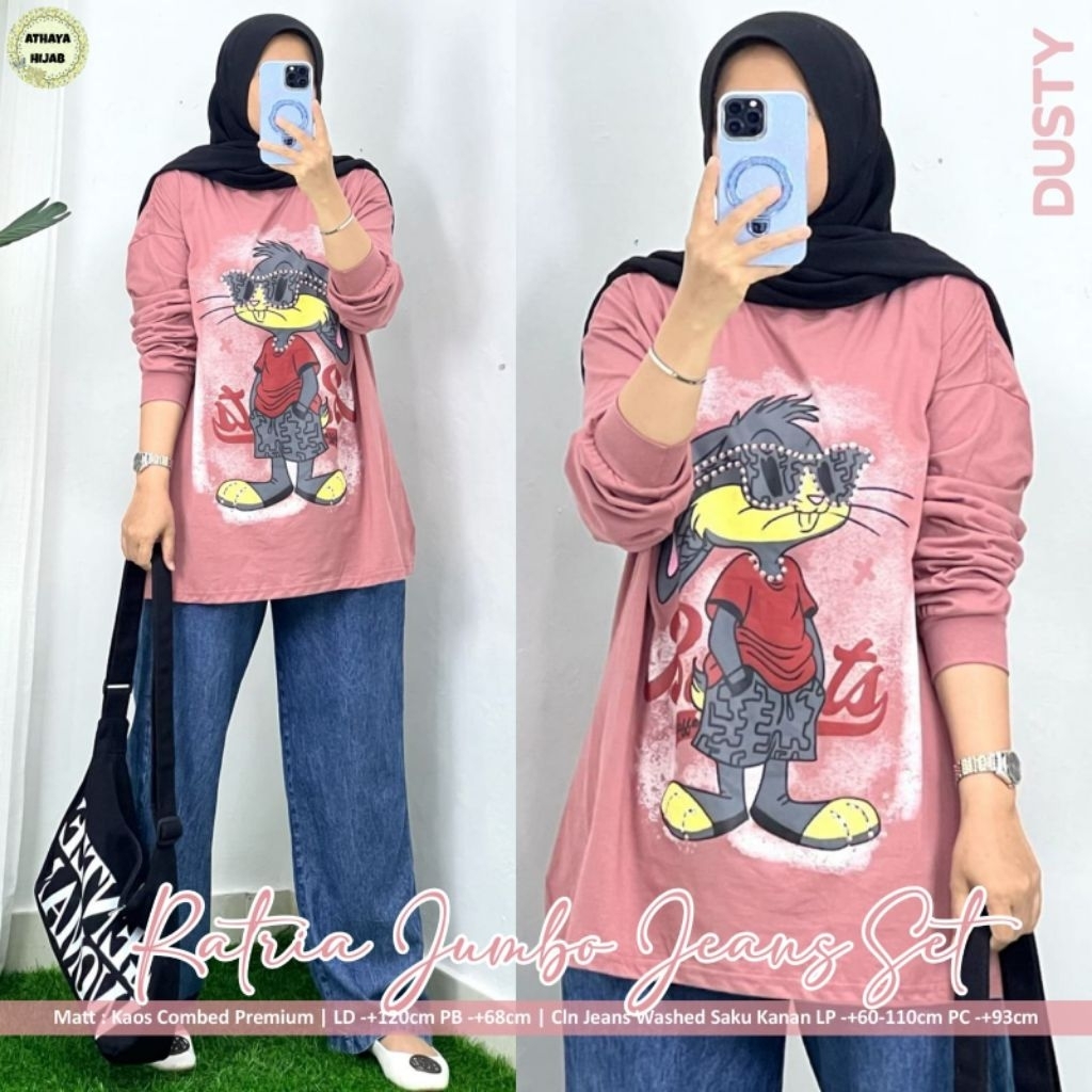 Ratria Jumbo Jeans Set By Athaya Best Seller