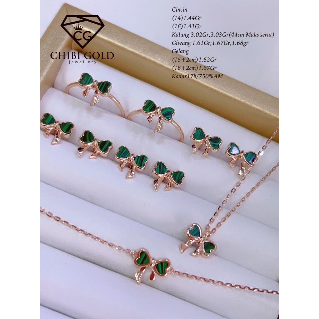 CHIBI GOLD JAWELLERY - Gelang cincin pita emas 750 kadar 17K - chibigold