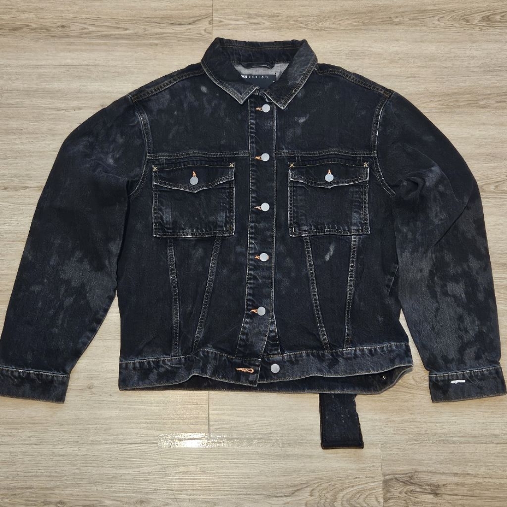 Asos Black Washed Denim Oversize Jacket - M
