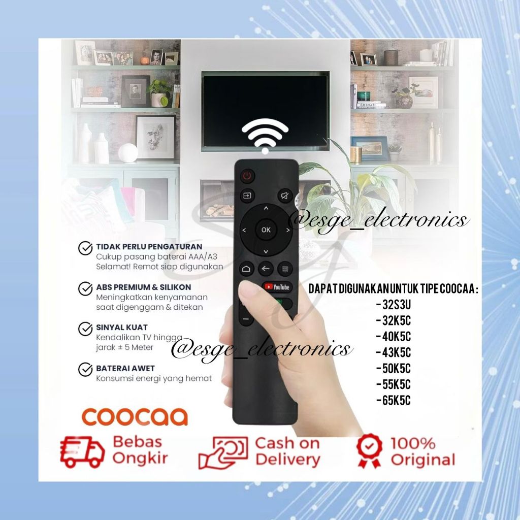 ORIGINAL REMOTE TV COOCAA BB CCA-C REMOTE SMART TV COOCAA REMOTE LED TV COOCAA REMOTE LCD TV COCA