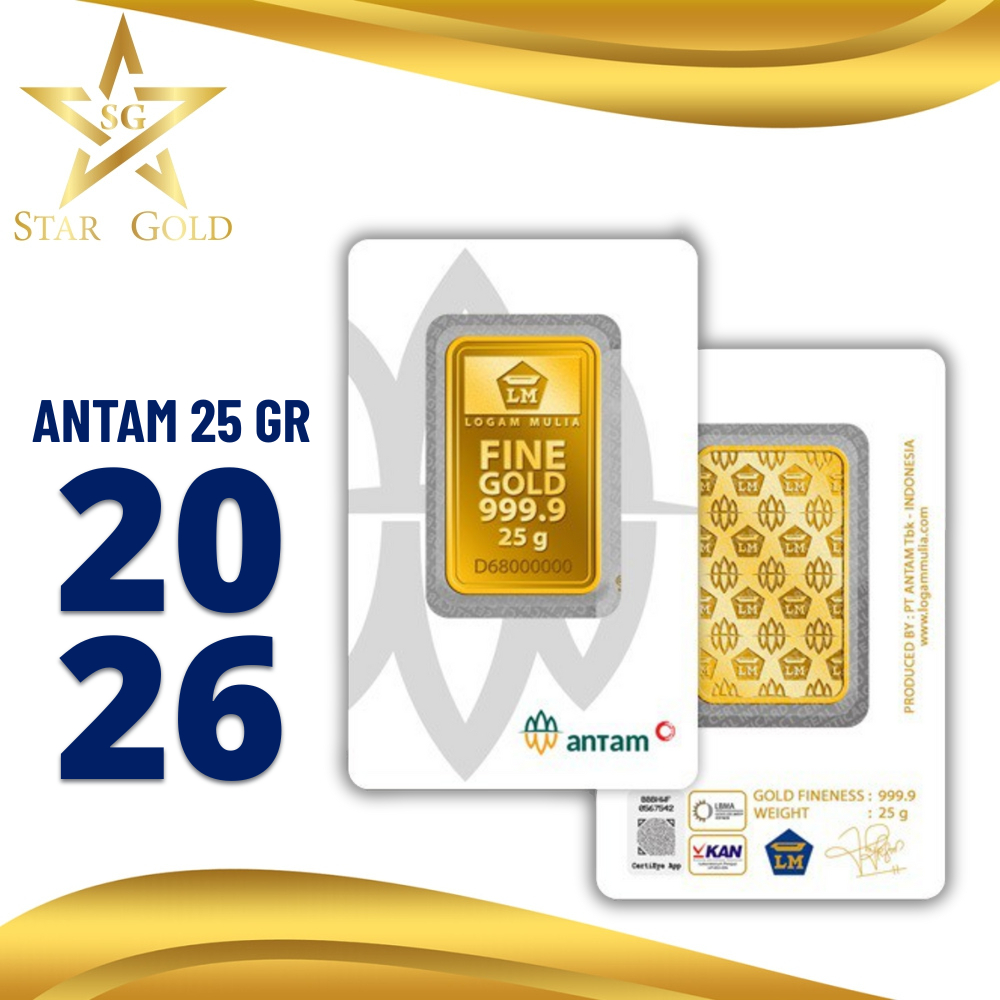 Star Gold Logam Mulia Antam Press ( LM ) 25GR 25 Gram