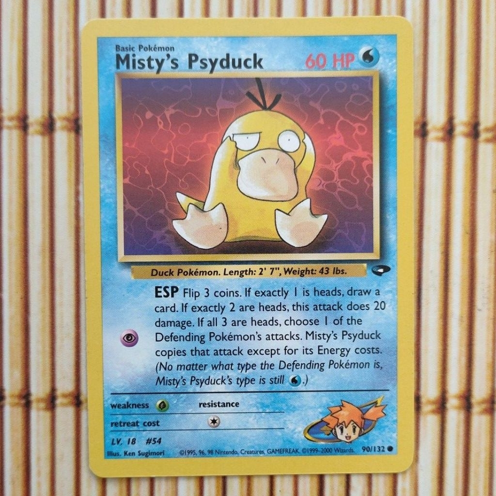 Kartu Pokemon Misty's Psyduck Rare Common Unlimited 90/132