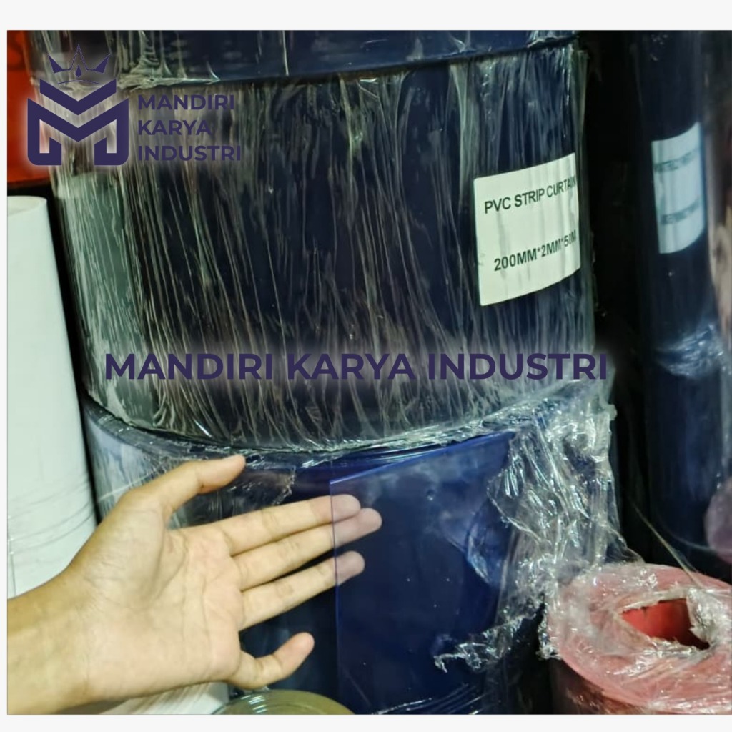 Tirai PVC Curtain Blue Clear 2mm x 20cm x 50 meter / Tirai Plastik Untuk Pintu Dapur MBG Biru