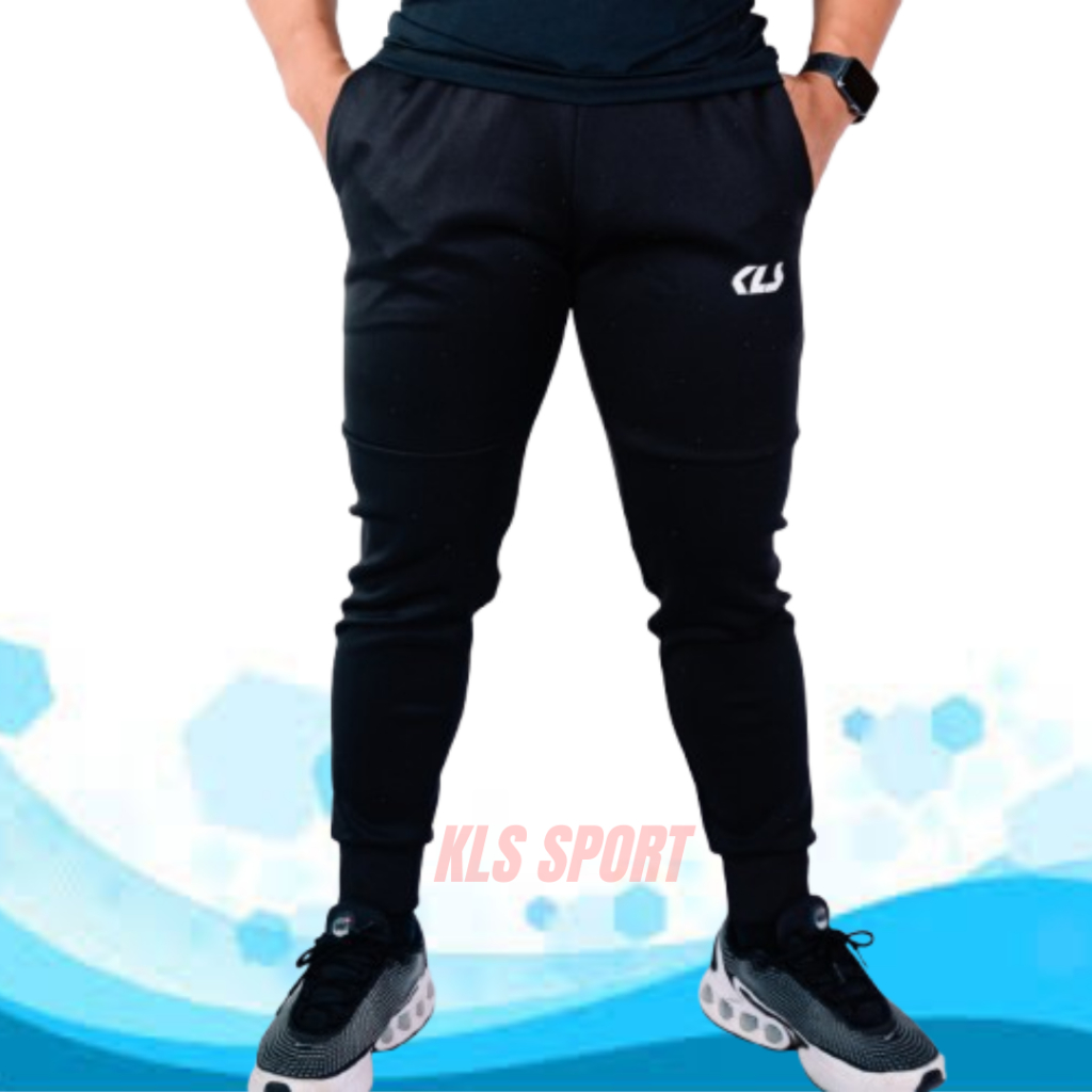 KLS Jogger Pants Celana Panjang Olahraga Pria Wanita Bahan Scuba Tebal