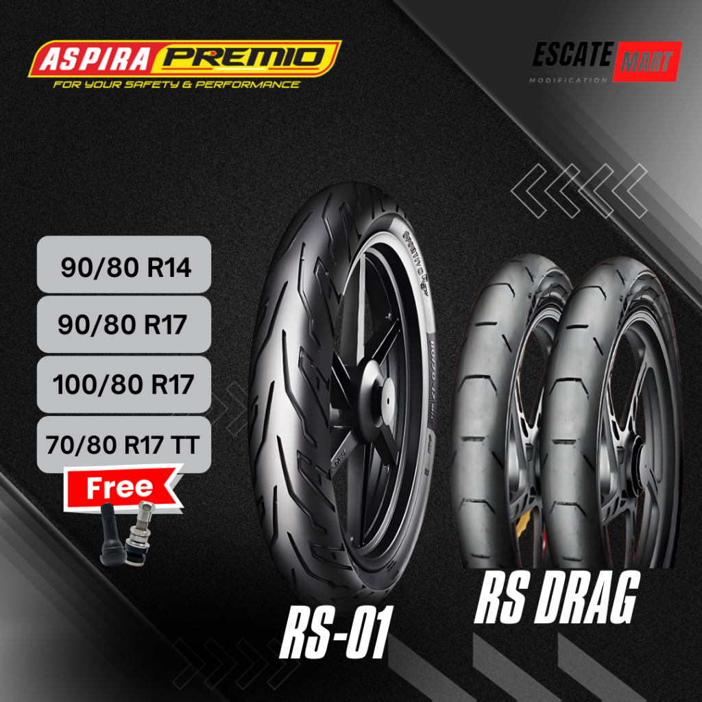 <Soft Compound> Aspira Premio RS-01 90/80-14 90/80 100/80-17 Tubeless - Ban Aspira Premio Ring 14 Ri