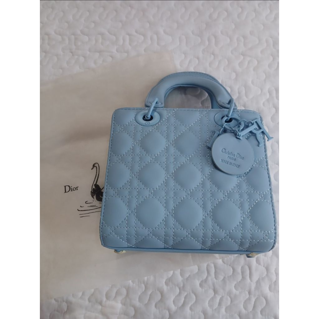 Preloved Tas Lady Dior Blue Matte