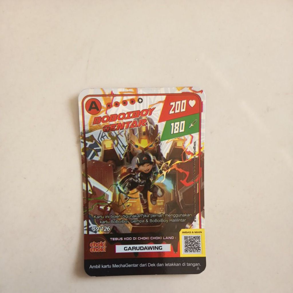 Kartu BoBoiBoy Gentar Season 2 Free Kartu BoBoiBoy Halilintar Season 2