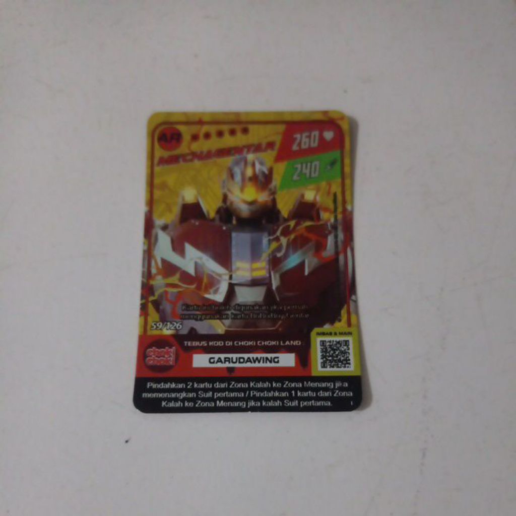 Kartu Choki Choki Boboiboy MechaGentar AR Tcg Foil
