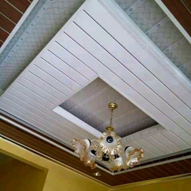 (4M)Lis PVC Plafon – Drop, Tutup, Sambung Motif Kayu & Putih Modern Minimalis