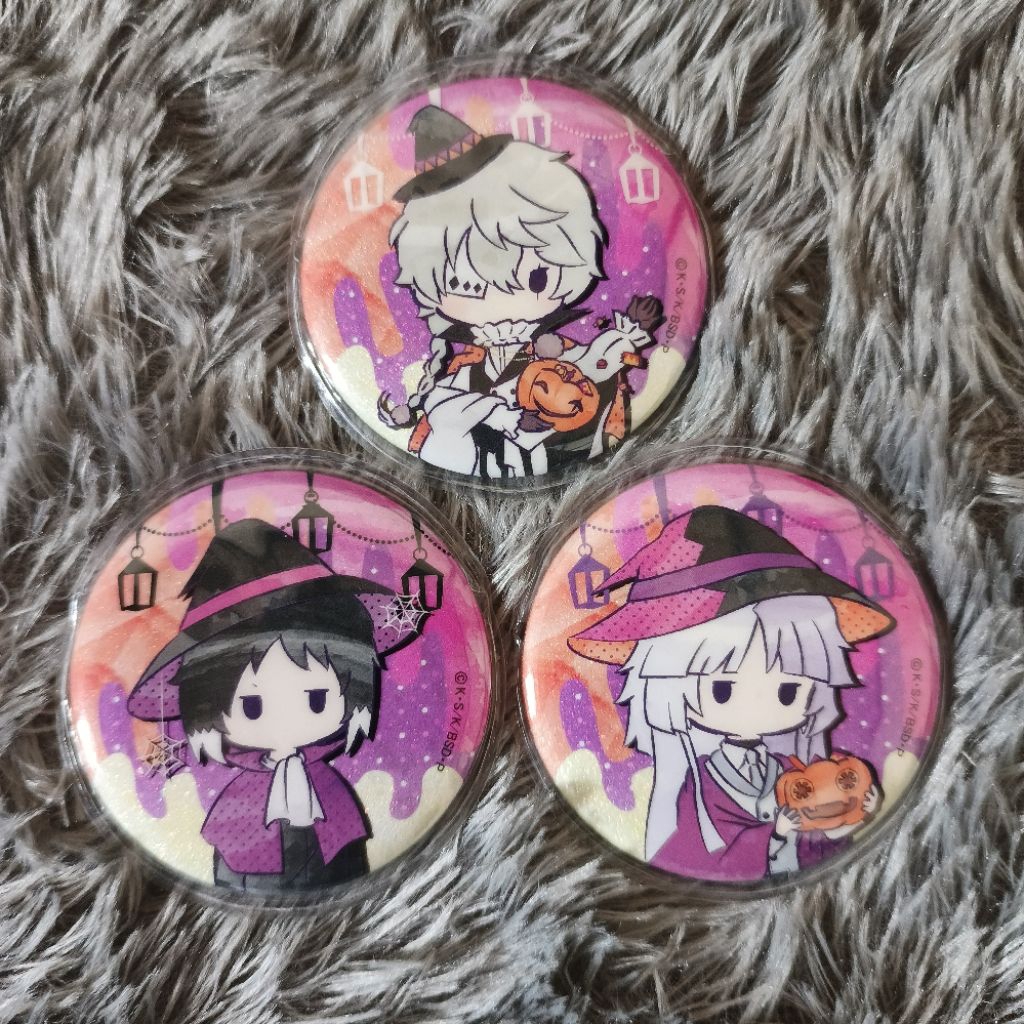 Bungo Stray Dogs Official Retro Chic Glitter Pin Badge Halloween Version with Bonus Badge Cover