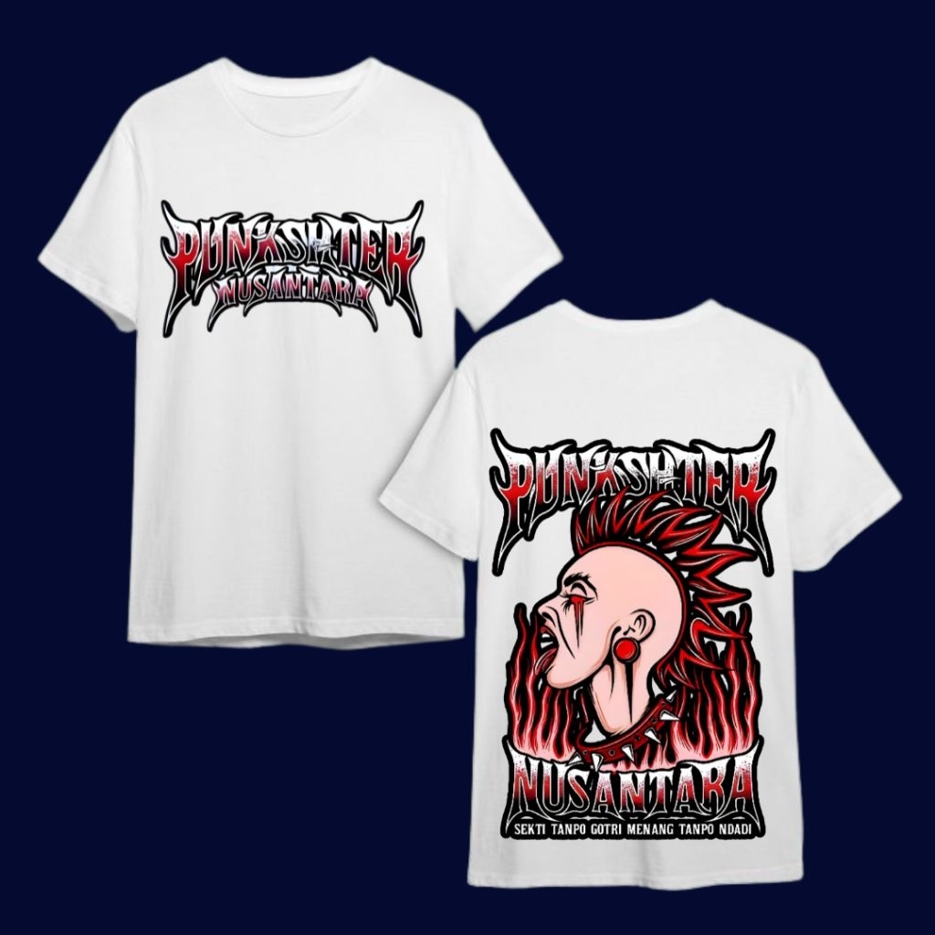 Promo Kaos Punkshter Nusantara Bahan Cotton Combed Tebal Murah Dan Halus  Warna Putih