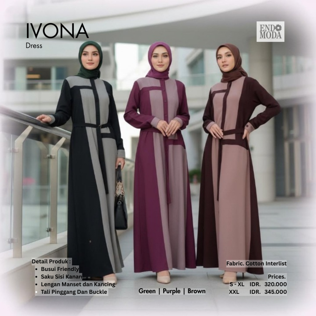 Endomoda Ivona Gamis Maxi Long Dress Muslimah Syari