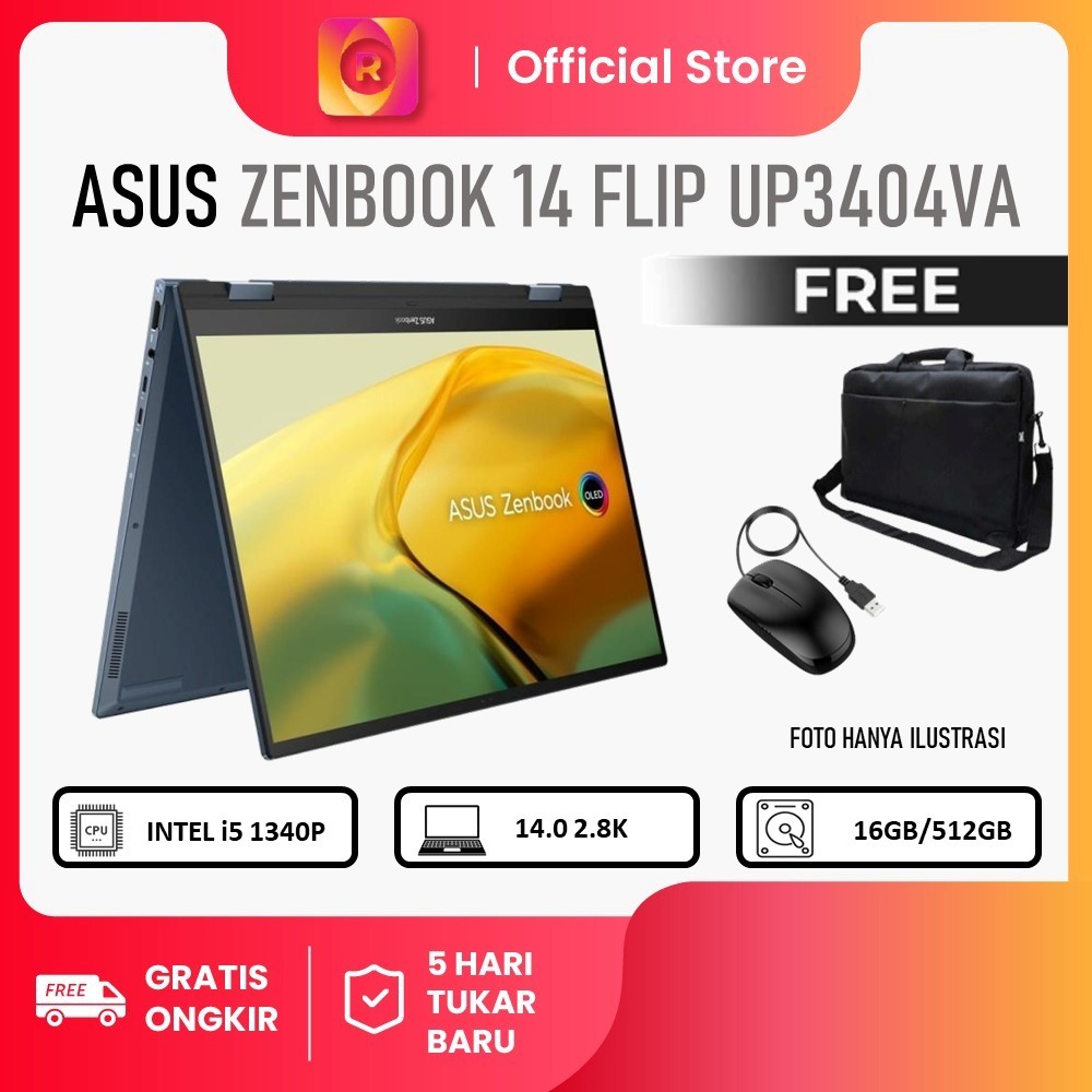 ASUS ZENBOOK 14 FLIP OLED UP3404VA TOUCH I5 1340P 16GB 512GB W11 14.0 2.8K