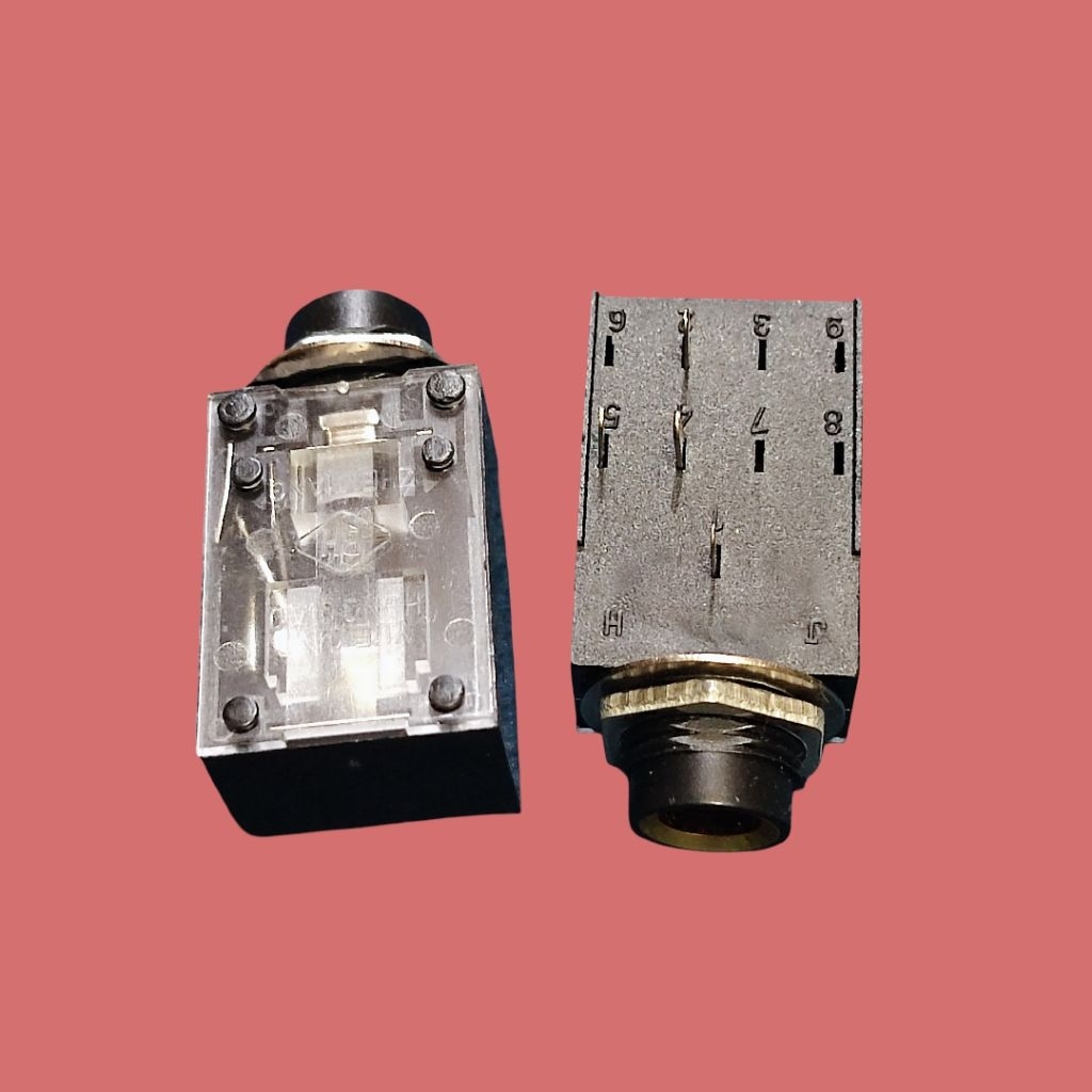 Socket Akai Mono Segi Transparan / Soket Mic Mono Segi Transparan