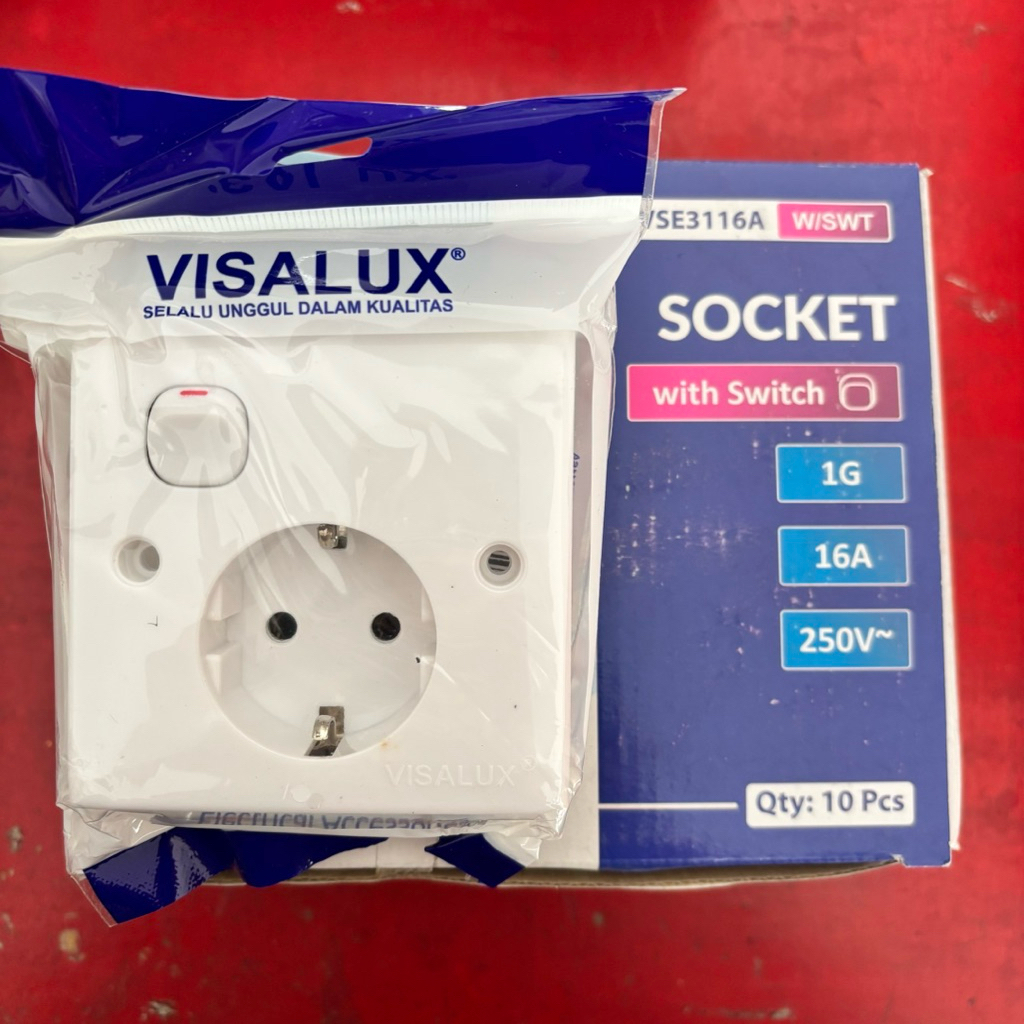 Stop Kontak Visalux+Saklar VSE-3116A / Stopkontak visalux+saklar enkel