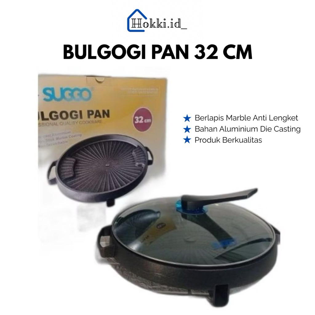 BULGOGI GRILL PAN 32CM SUGGO ANTI LENGKET