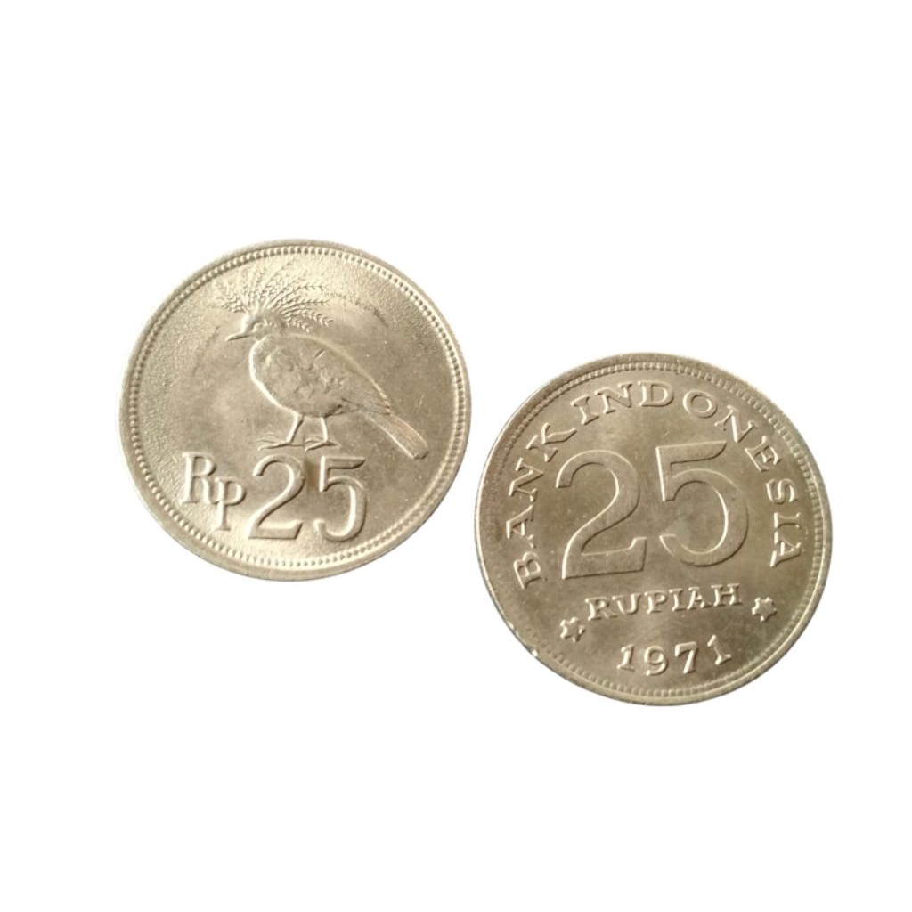 Koin 25 Rupiah Burung th.1971