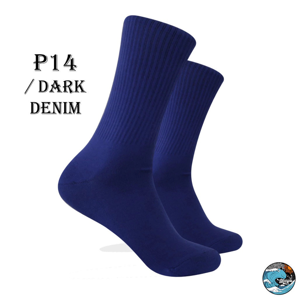 kaos kaki polos dark denim