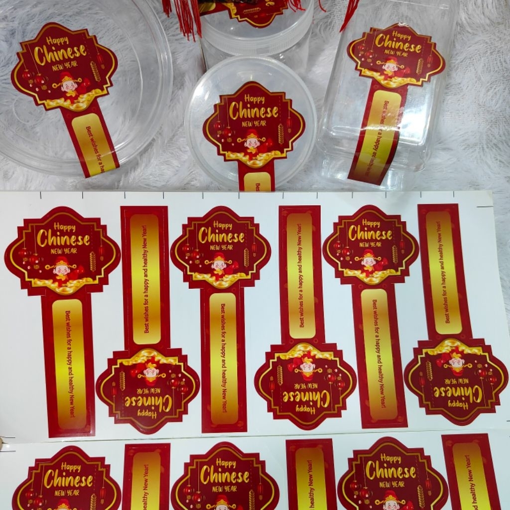 6pcs Premium Stiker Segel Imlek Stiker CNY Segel Toples Fu Stiker Box Imlek Stiker Souvenir Imlek St