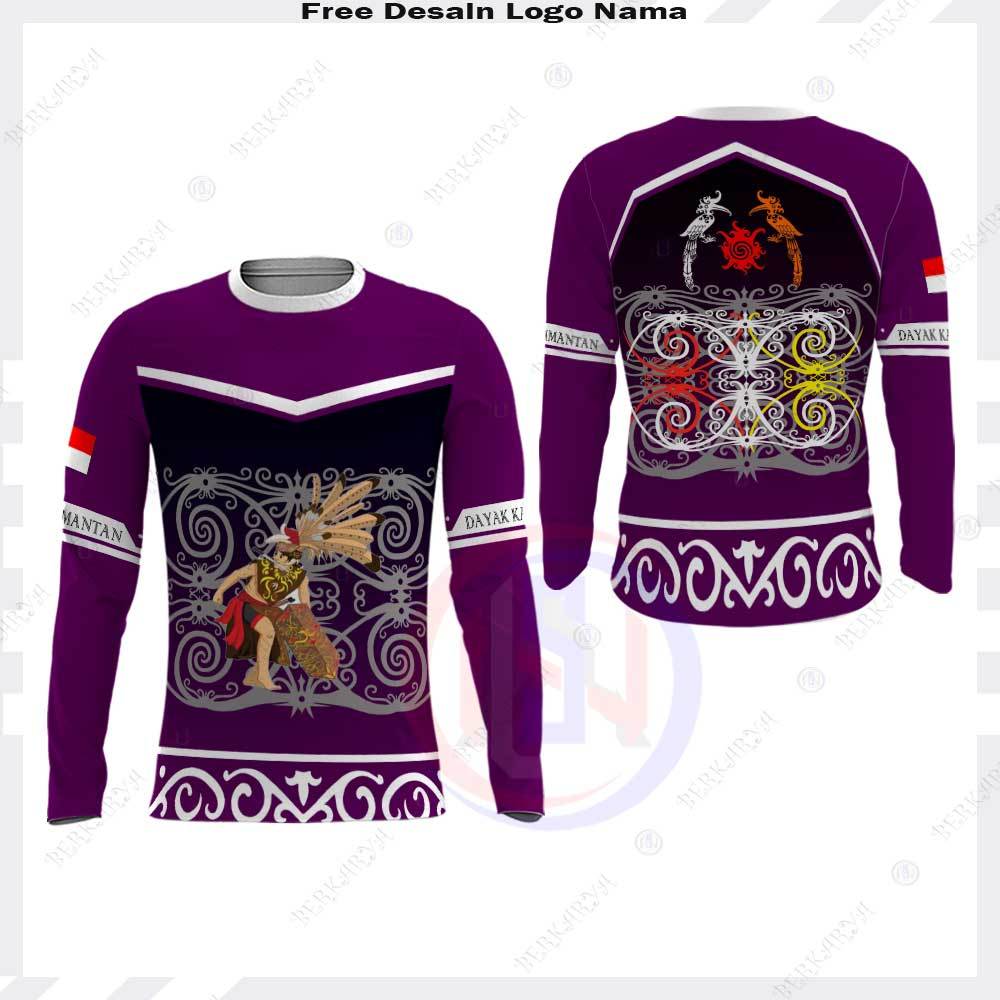 Kaos Pria Baju Dayak Kalimantan Khas Nusantara Jersey Batik Dayak Kalimantan Printing