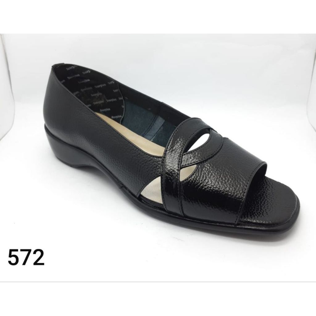 Sepatu Scorpion - 572 Sepatu Kulit peep toe /pantovel Wanita Flat Shoes