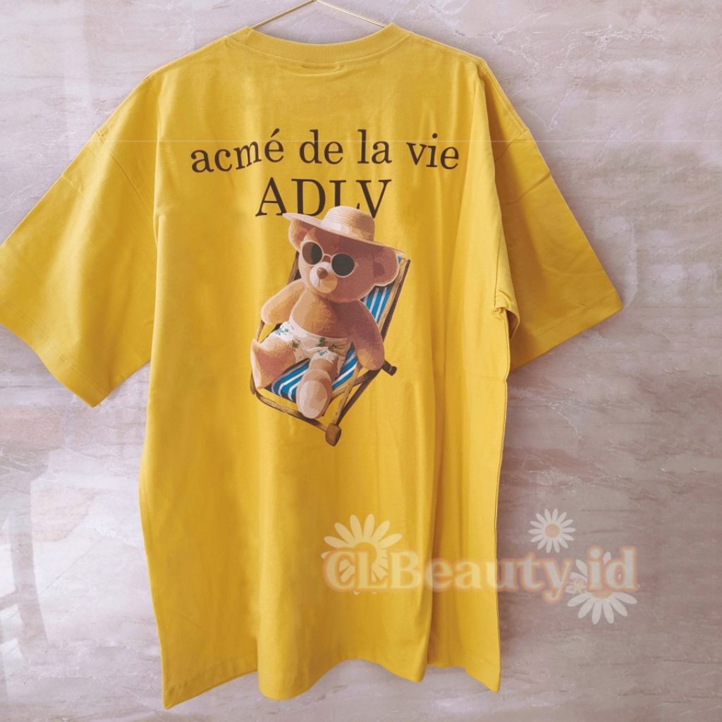 100% Original ADLV BEACH BEAR SHORT SLEEVE T-SHIRT MUSTARD