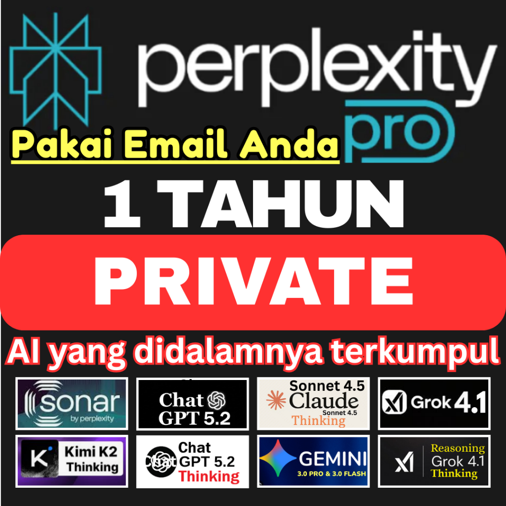 Perplexity Private PRO 1 Tahun - BISA PAKAI EMAIL PRIBADI ANDA