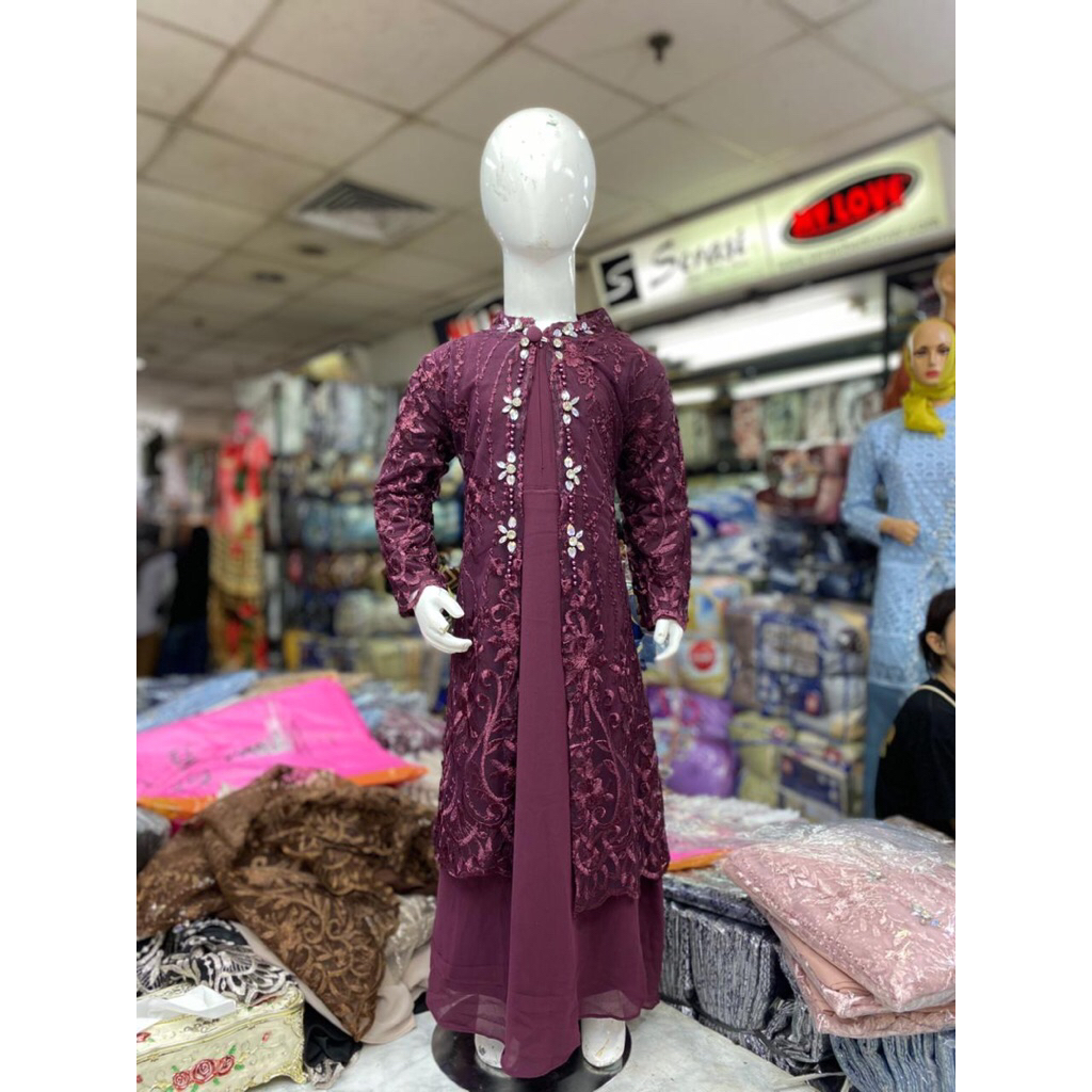 Kebaya Gamis Kids Lucu - Gamis Anak Mewah - Kebaya Gamis Anak Cantik Modern - Kebaya Gamis Anak Leba