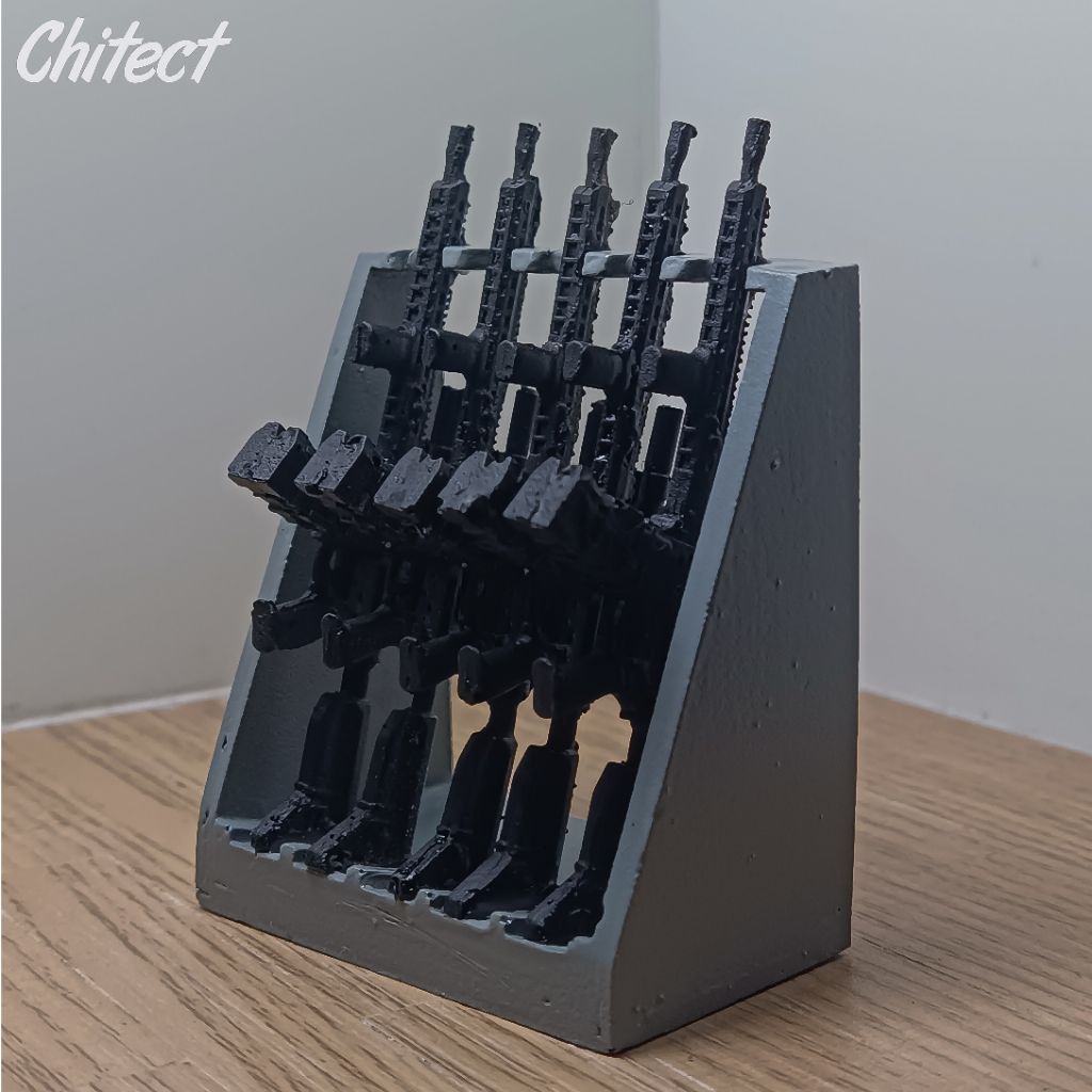 Accessories Diorama Miniatur Display Rak Senjata M4 1 Set (Senjata Tidak Bisa dicopot) Skala Kitbash