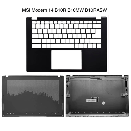 Casing MSI Modern 14 B10R B10MW B10RASW LCD Back Cover Frame Bezel Palmrest Bottomcase