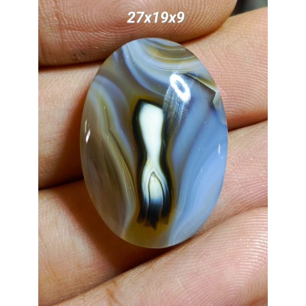 Batu akik kantong semar motif (pamor)Top HQ