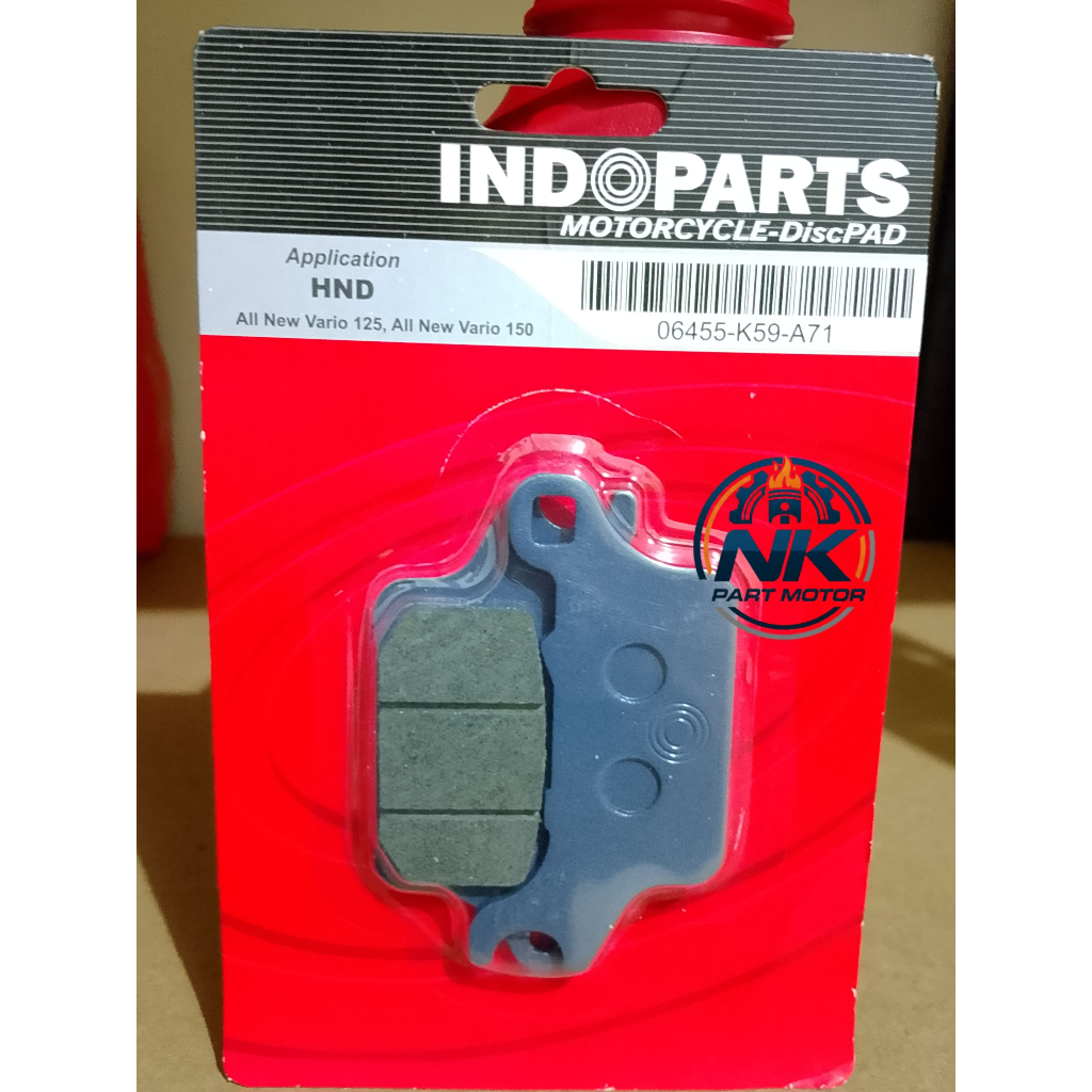 Kampas Rem Depan Indoparts 06455-K59-A71 Vario 125 150 160 Genio