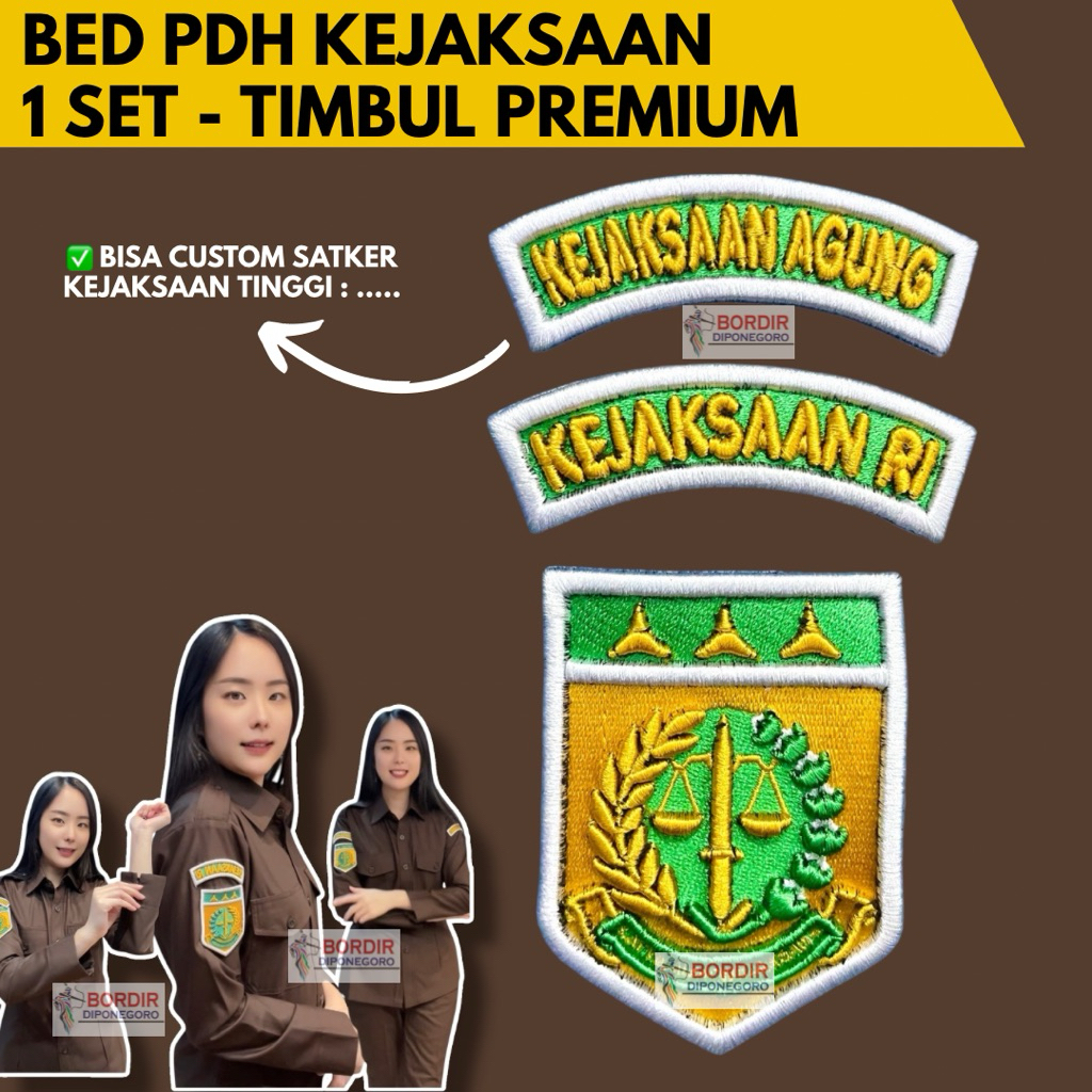 BORDIR KEJAKSAAN RI TIMBUL PREMIUM | BET BADGE BEDGE KEJAKSAAN TINGGI BORDIR JAKSA EMBLEM KEJAKSAAN 