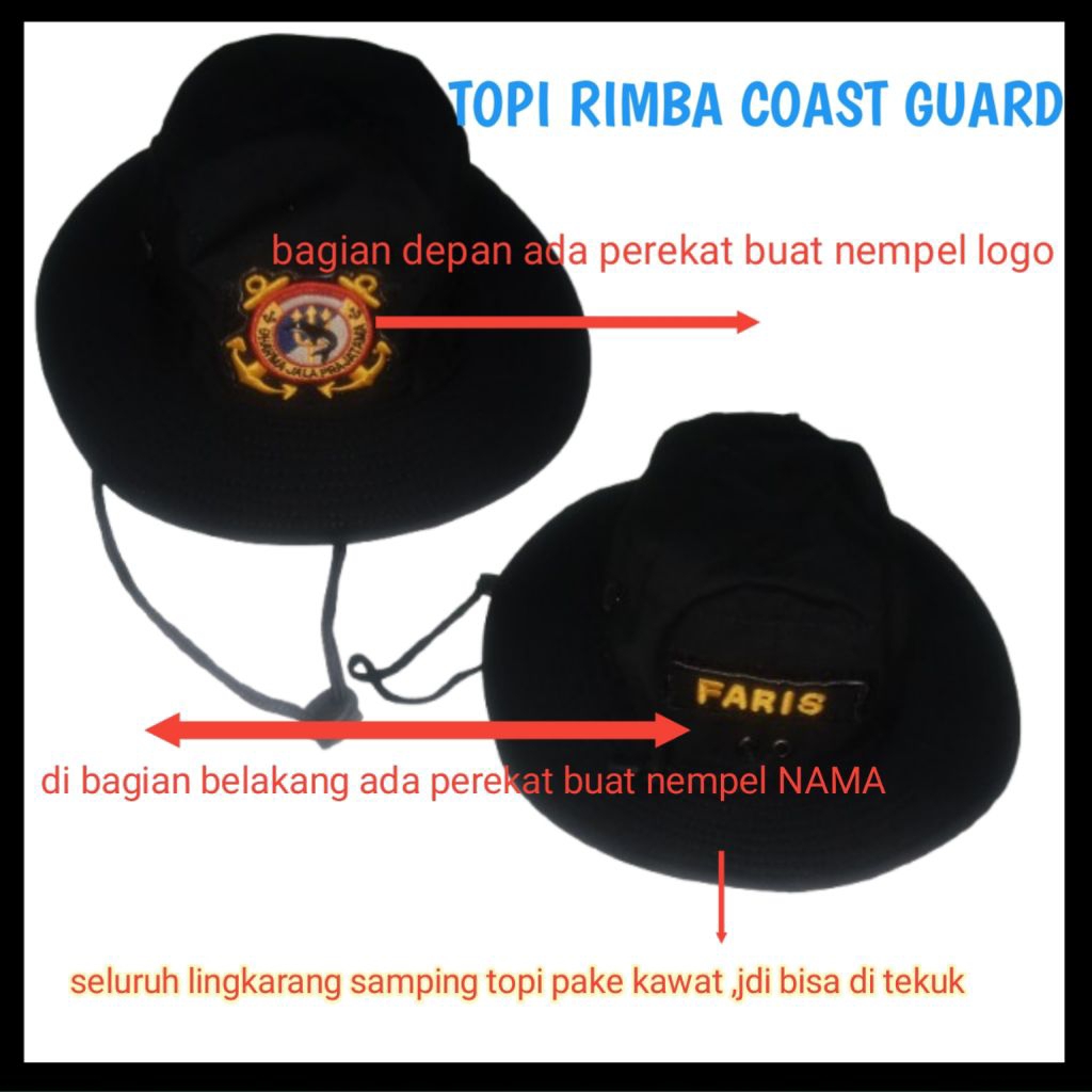 topi rimba logo coast guard model topi rimba kawat