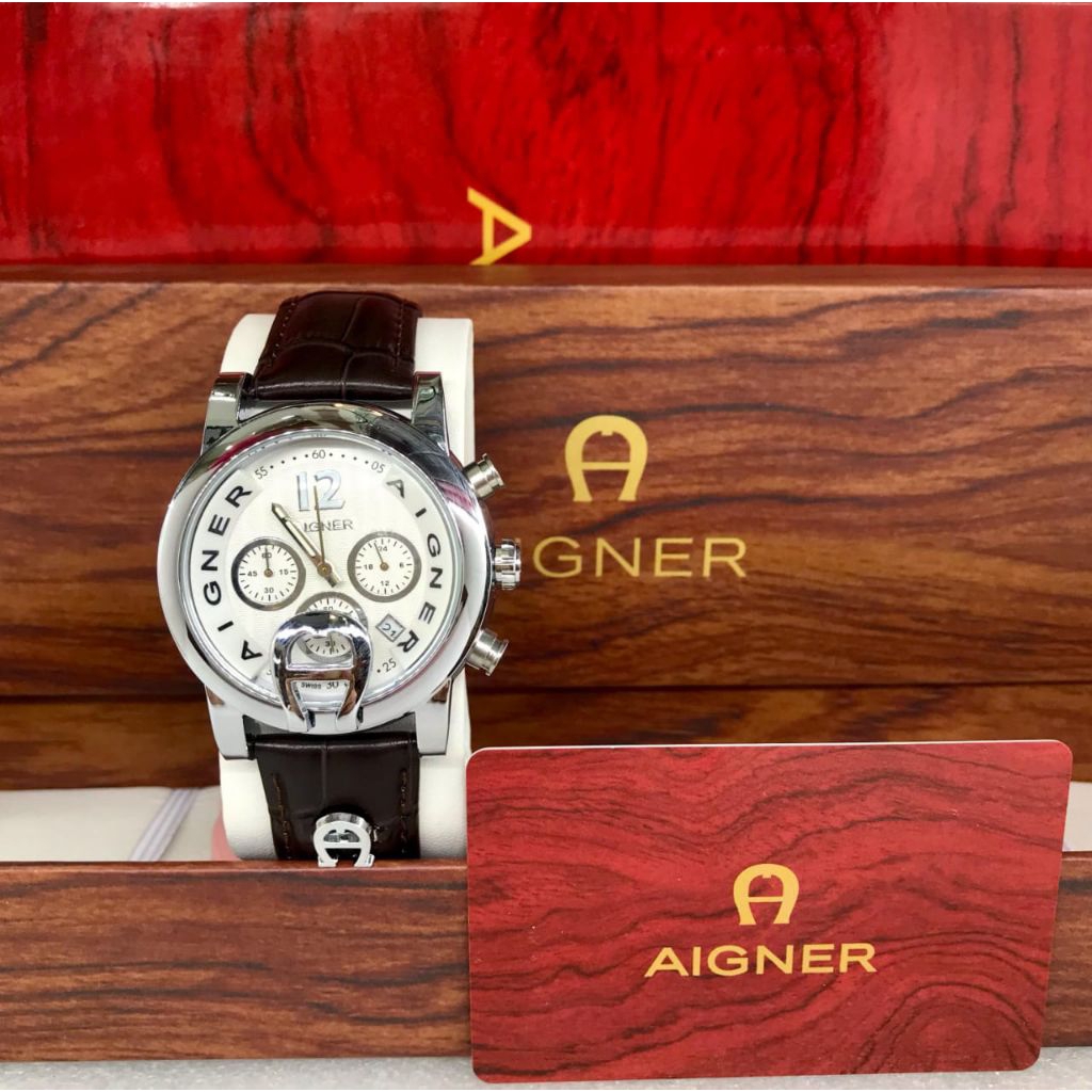 jam tangan eigner Fano pria/cowok lulit crono original  tanggal aktif box fullset